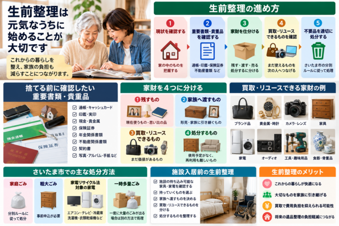 さいたま市で生前整理を進める方法|家財の仕分け・買取・処分